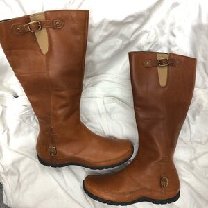 The North Face Camryn Waterproof Tall Leather Riding Boots Brown Size 6.5